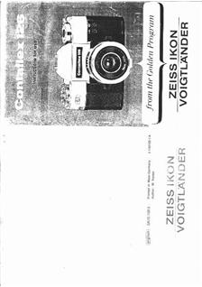 Zeiss Ikon Contaflex 126 manual. Camera Instructions.